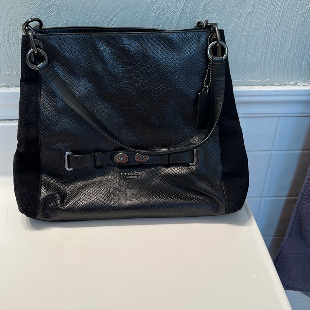 Coach suede and leather bag.